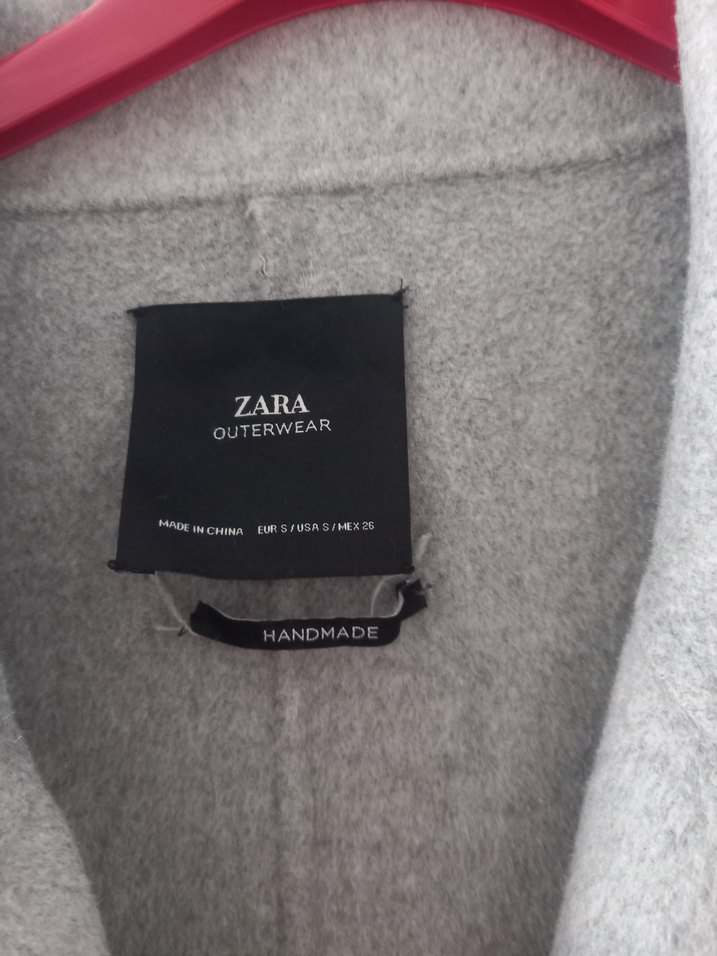 Gri Çift Düğmeli Uzun Kaban - Görsel 3