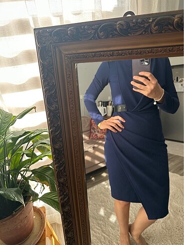m Beden lacivert Renk Koton party wear elbise