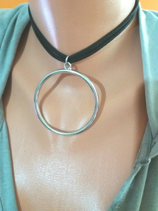 süet choker &halka kolye