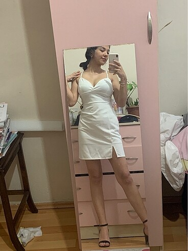 s Beden beyaz Renk Mini beyaz mezuniyet abiye elbise