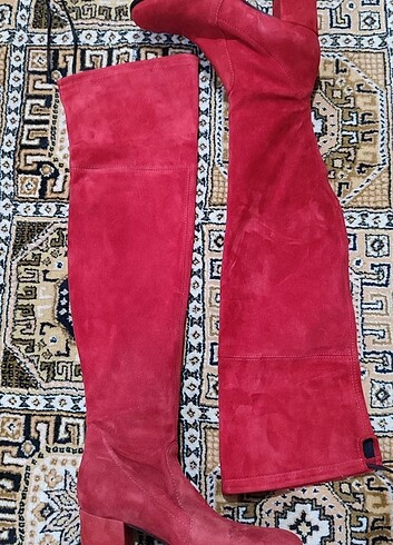 Nursace Kırmızı Süet Çizme