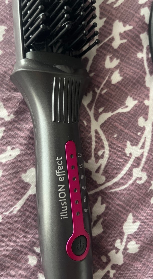Pembe Siyah Saç Düzleştirici Fırça - Görsel 3