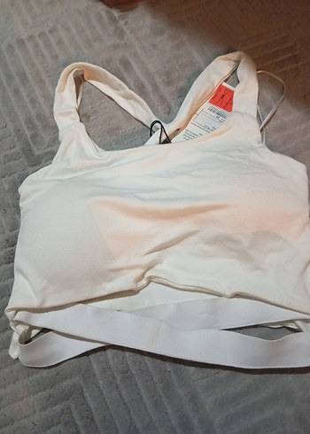 Beyaz Midi Street Wear Spor Sütyeni