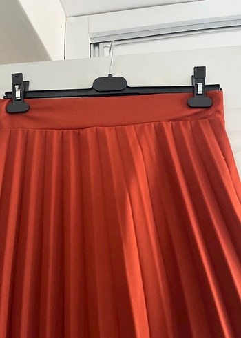 universal Beden kırmızı Renk Kiremit Piliseki Uzun Kadın Etek