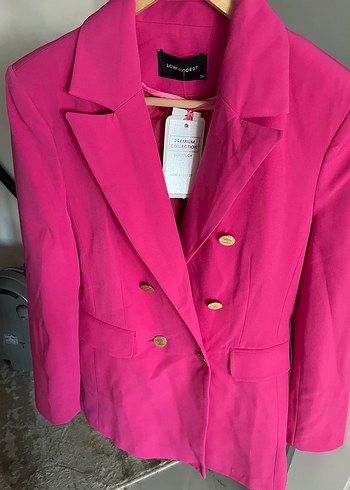 universal Beden pembe Renk Pembe Düğmeli Kadın Blazer Ceket