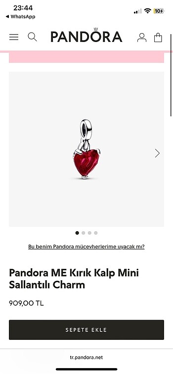 Pandora ME kırık kalp mini sallantılı charm