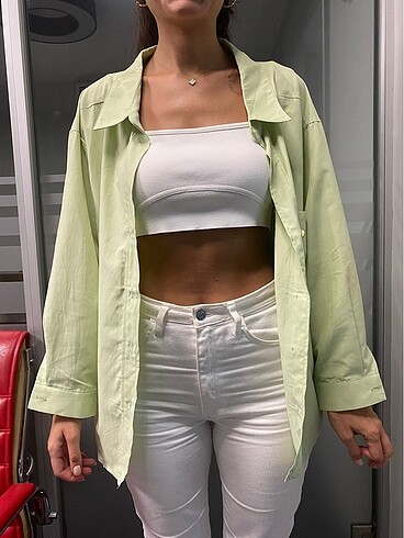 universal Beden Omzu Düşük Oversize Gömlek