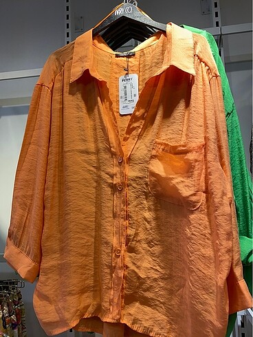 universal Beden turuncu Renk Fastperry Omzu Düşük Oversize Gömlek