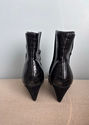 36 Beden Siyah Süet Stiletto Topuklu Kadın Bot