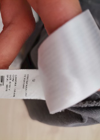 9 Yaş Beden gri Renk Kız Çocuk Gri Baskılı Kısa Kollu Tişört