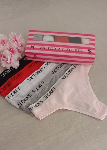 xl Beden pembe Renk Victoria's Secret 5'li Tanga Seti