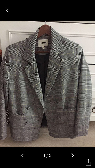 Koton ekoseli bol kesim blazer ceket