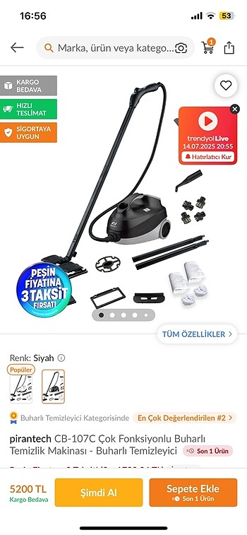 Buharlı temizlik makinesi