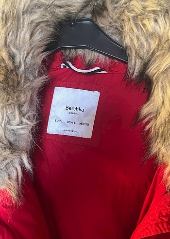 Kürklü Kırmızı Kadın Kışlık Mont - Görsel 2