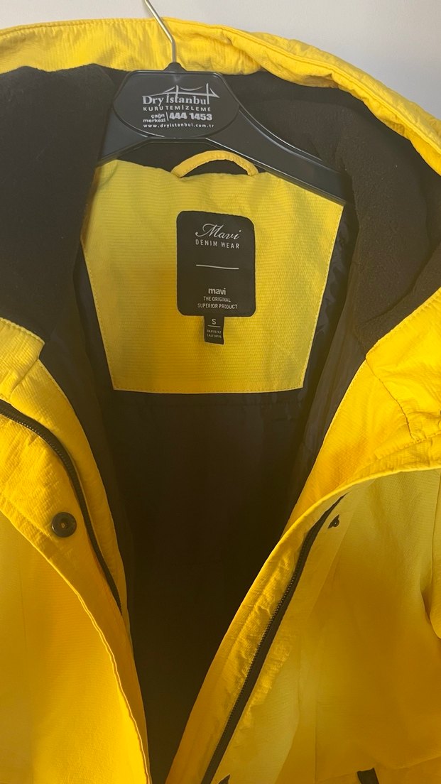 Sarı Fermuarlı Midi Yağmurluk - Görsel 2