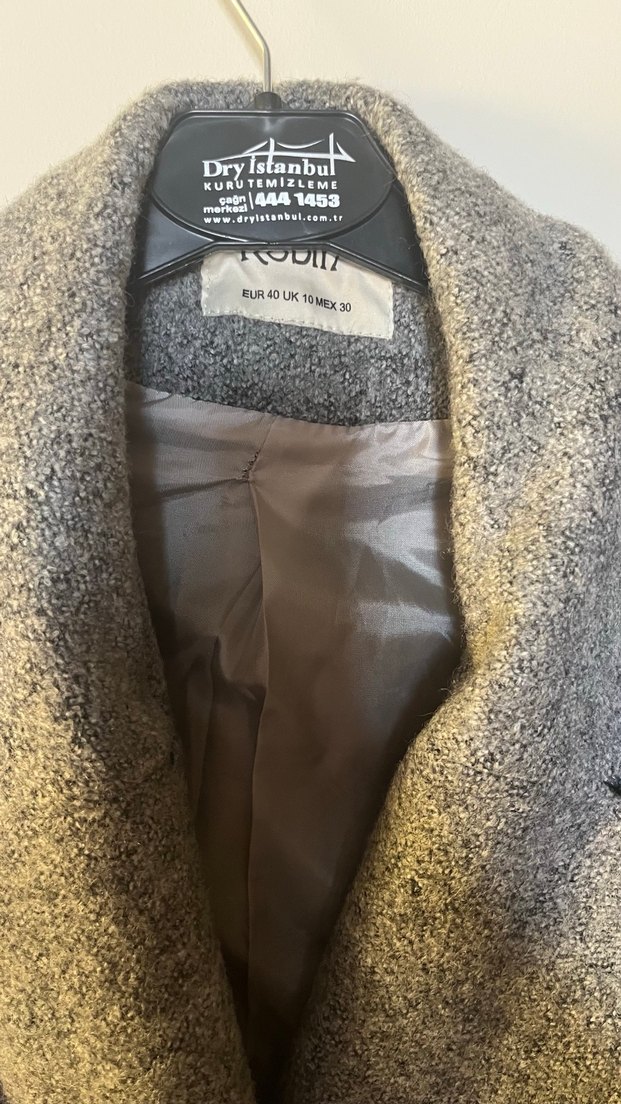 Gri Klasik Kadın Kaban - Görsel 3