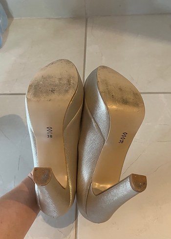 Kadın Altın Platform Topuklu Abiye Ayakkabı - Görsel 3