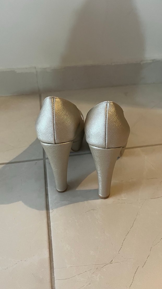 Kadın Altın Platform Topuklu Abiye Ayakkabı - Görsel 2