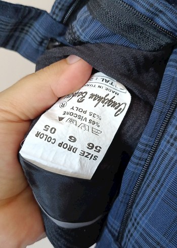 Düğmeli Lacivert Ekose Erkek Yelek pantolon takım - Görsel 5