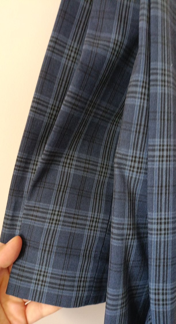 Düğmeli Lacivert Ekose Erkek Yelek pantolon takım - Görsel 4