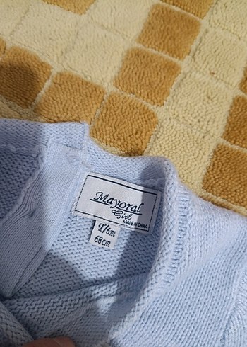 Mavi Nakışlı Kız Çocuk Triko Kazak - Görsel 3