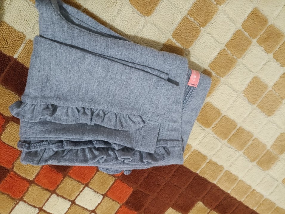 Kız Çocuk Gri Fırfırlı Tayt - Görsel 4