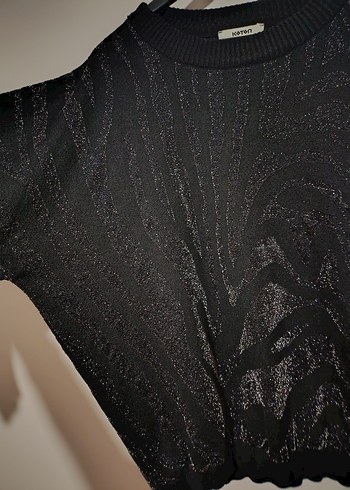 Siyah Kadın Triko Uzun Kollu Kazak - Görsel 6