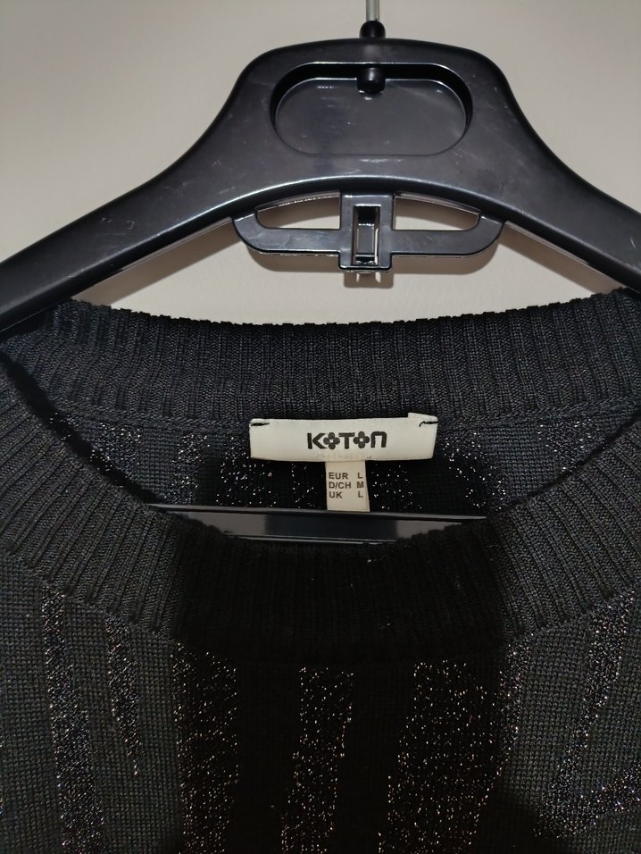 Siyah Kadın Triko Uzun Kollu Kazak - Görsel 4