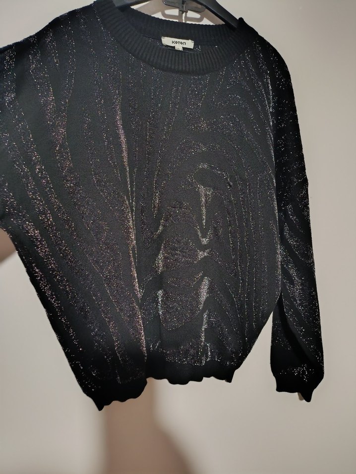 Siyah Kadın Triko Uzun Kollu Kazak - Görsel 3