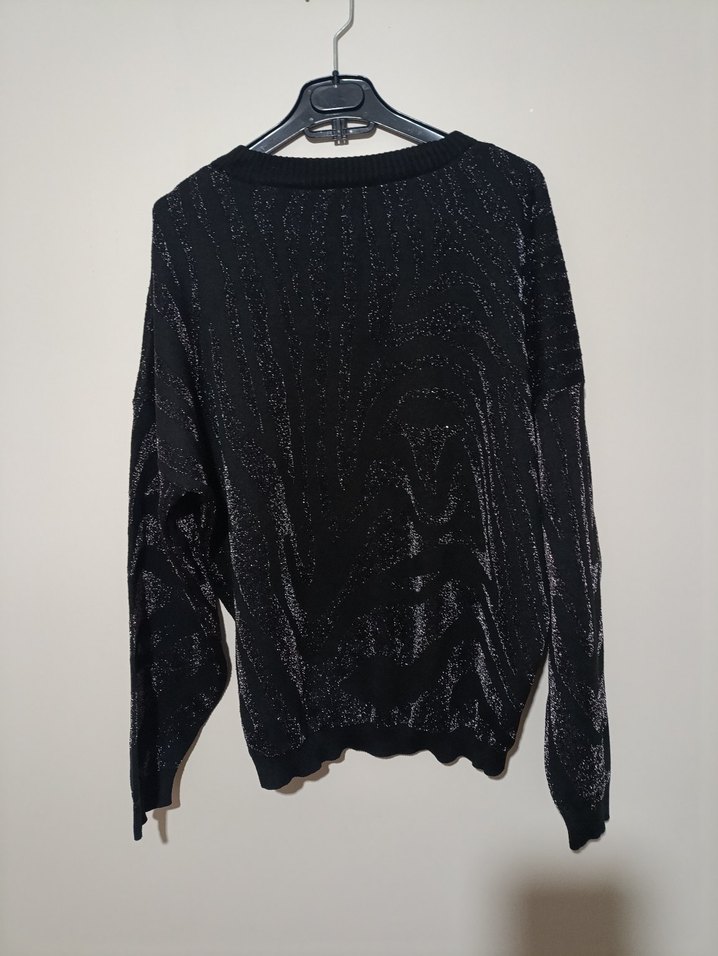 Siyah Kadın Triko Uzun Kollu Kazak - Görsel 5