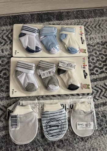 Erkek Bebek Gri Desenli Çorap Seti - Görsel 2