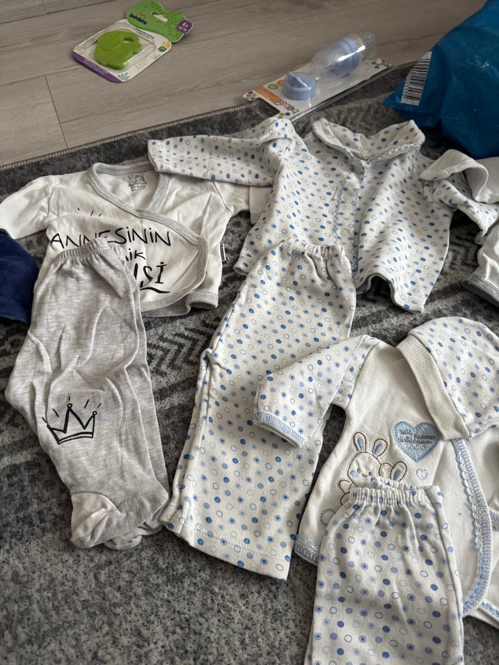 Uzun Kollu Gri Erkek Çocuk hastane çıkışları toplu takımlar - Görsel 5