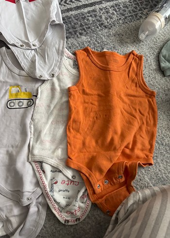 Bebek Erkek Kısa Kollu Fermuarlı Beyaz Body kısa kollu hepsi - Görsel 6