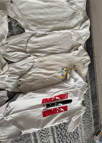 Bebek Erkek Kısa Kollu Fermuarlı Beyaz Body kısa kollu hepsi - Görsel 3