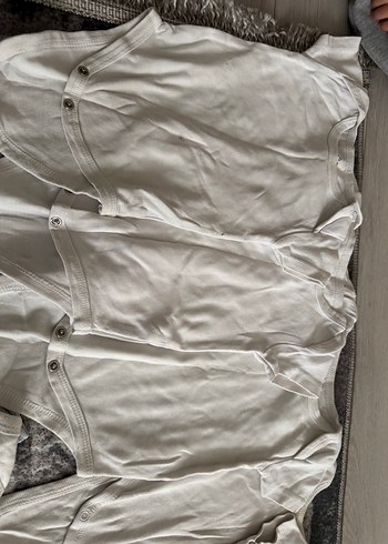 Bebek Erkek Kısa Kollu Fermuarlı Beyaz Body kısa kollu hepsi - Görsel 2