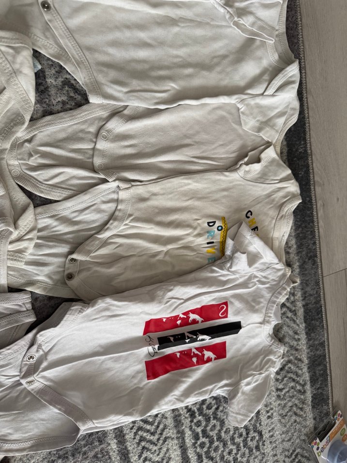 Bebek Erkek Kısa Kollu Fermuarlı Beyaz Body kısa kollu hepsi - Görsel 3