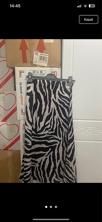 Diğer Saten zebra desen etek