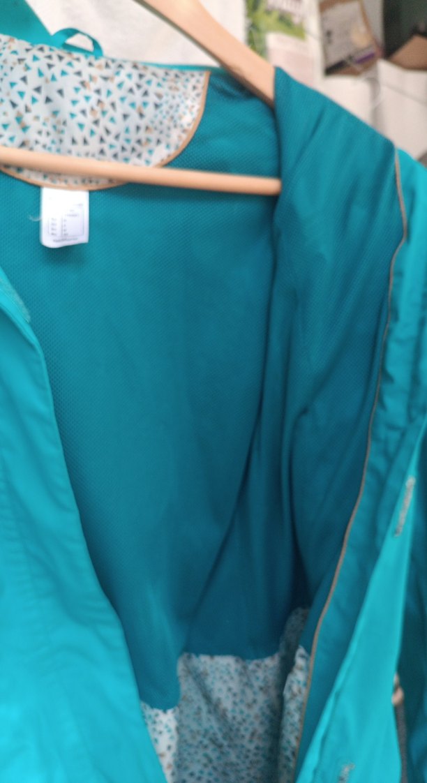 Decathlon Turkuaz Fermuarlı Midi Yağmurluk - Görsel 4