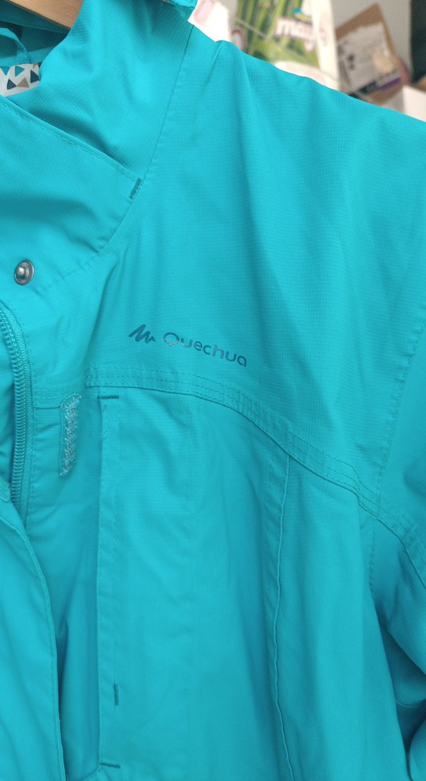 Decathlon Turkuaz Fermuarlı Midi Yağmurluk - Görsel 2