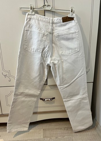 38 Beden Beyaz Kadın Denim Pantolon