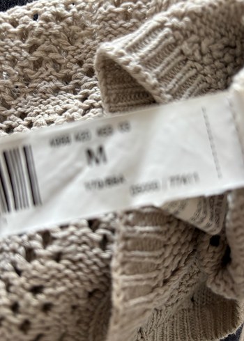 Stradivarius Bej V Yaka Örgü Kadın Kazak - Görsel 3