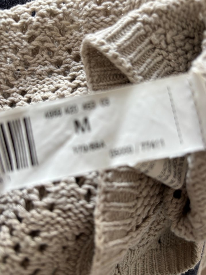 Stradivarius Bej V Yaka Örgü Kadın Kazak - Görsel 3