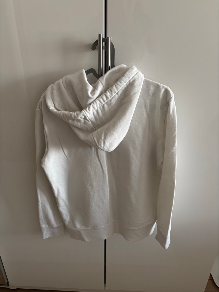 Pull&Bear Beyaz Kapüşonlu Pamuklu Sweatshirt - Görsel 3