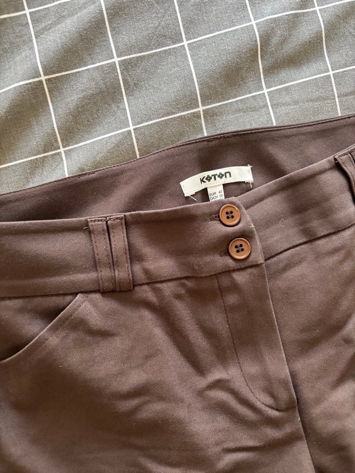 Kahverengi Kadın Kumaş Pantolon - Görsel 2
