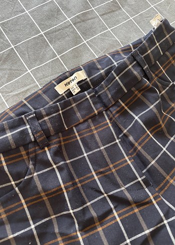 Ekose Kadın Kumaş Pantolon - Görsel 2