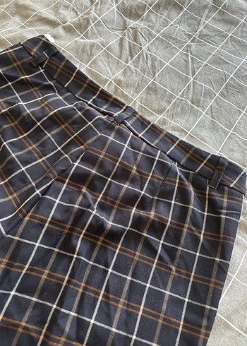 Ekose Kadın Kumaş Pantolon - Görsel 3