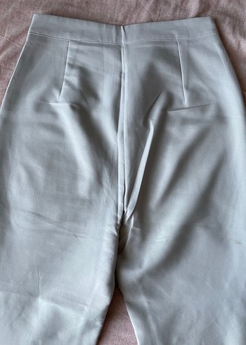 38 Beden gri Renk Gümüş Renk Yüksek Bel Boru Paça Esnek Kadın Pantalon
