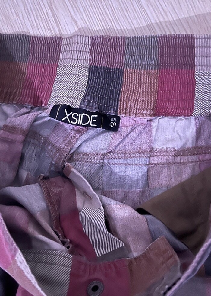 Ekose Desen Şort - Görsel 3