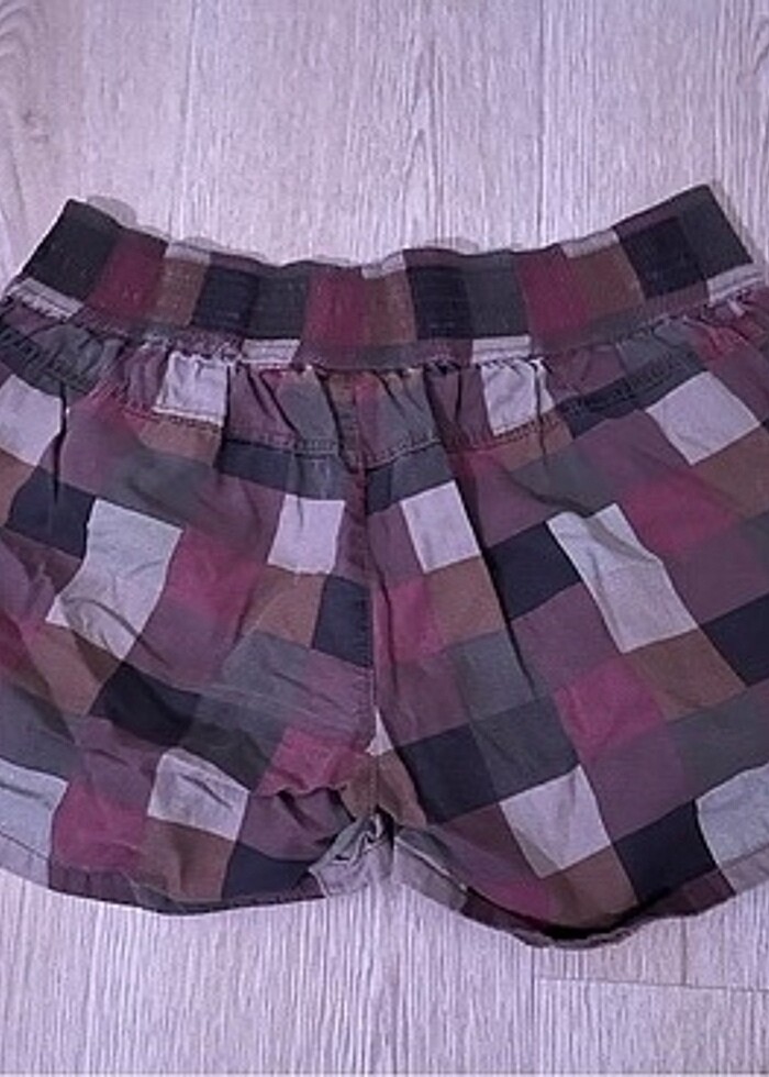 Ekose Desen Şort - Görsel 2