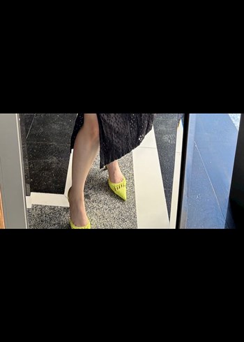 Mango Mango yeşil Örgü Detaylı Stiletto